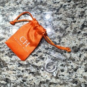 Crystal Haze Silver Ring with Orange Pouch